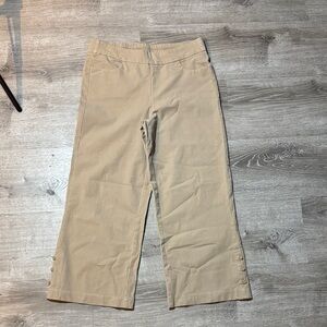 Isaac Mizrahi Tan Elastic Waist Pants